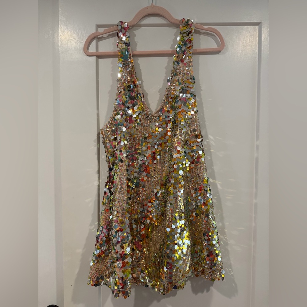 Nasty Gal Multicolor Sequin Dress